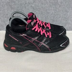 Asics Gel-Antares 3 Athletic Running Shoes-Black/Pink-Women Size 6